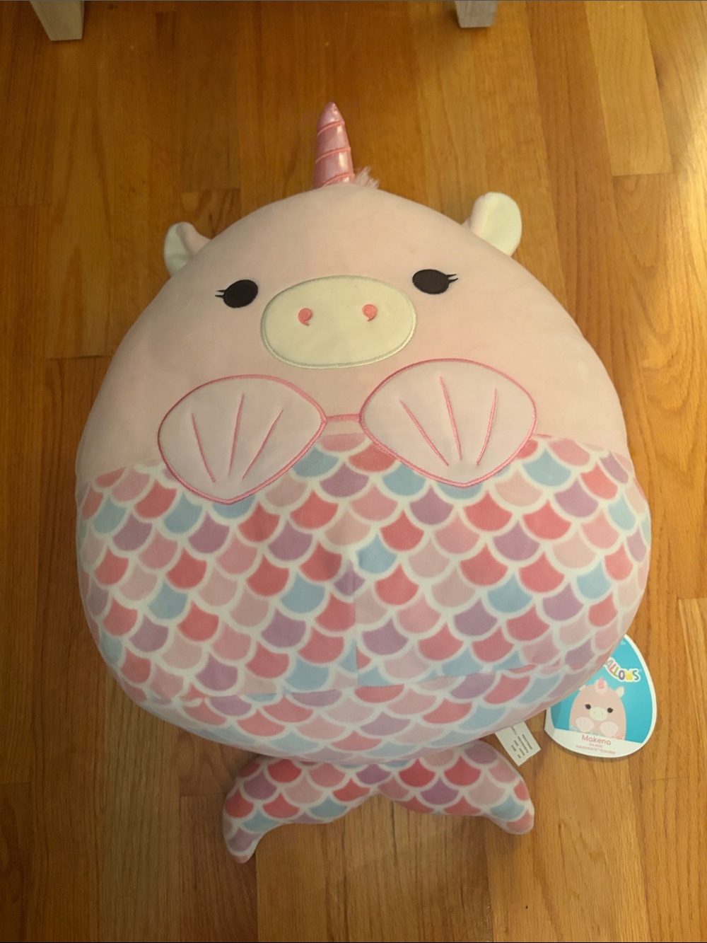 Squishmallows Pastel Pink Mermaid Unicorn Pillow